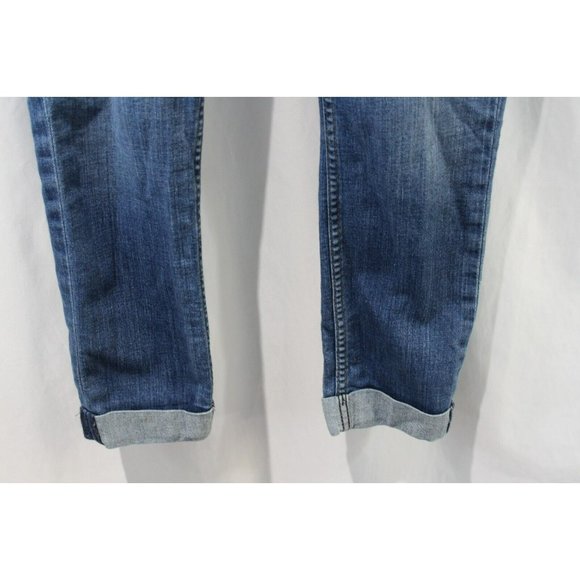 Hudson Womens Medium Wash Bacara Crop Straight Cuff Jeans 25 - Picture 3 of 6